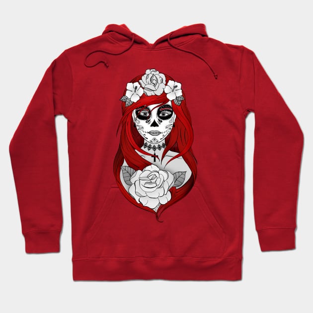 Art et Be - Santa Muerte Red Hoodie by Art_et_Be